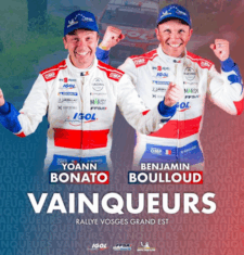 Yoann BONATO et Benjamin BOULLOUD gagnants du rallye des Vosges